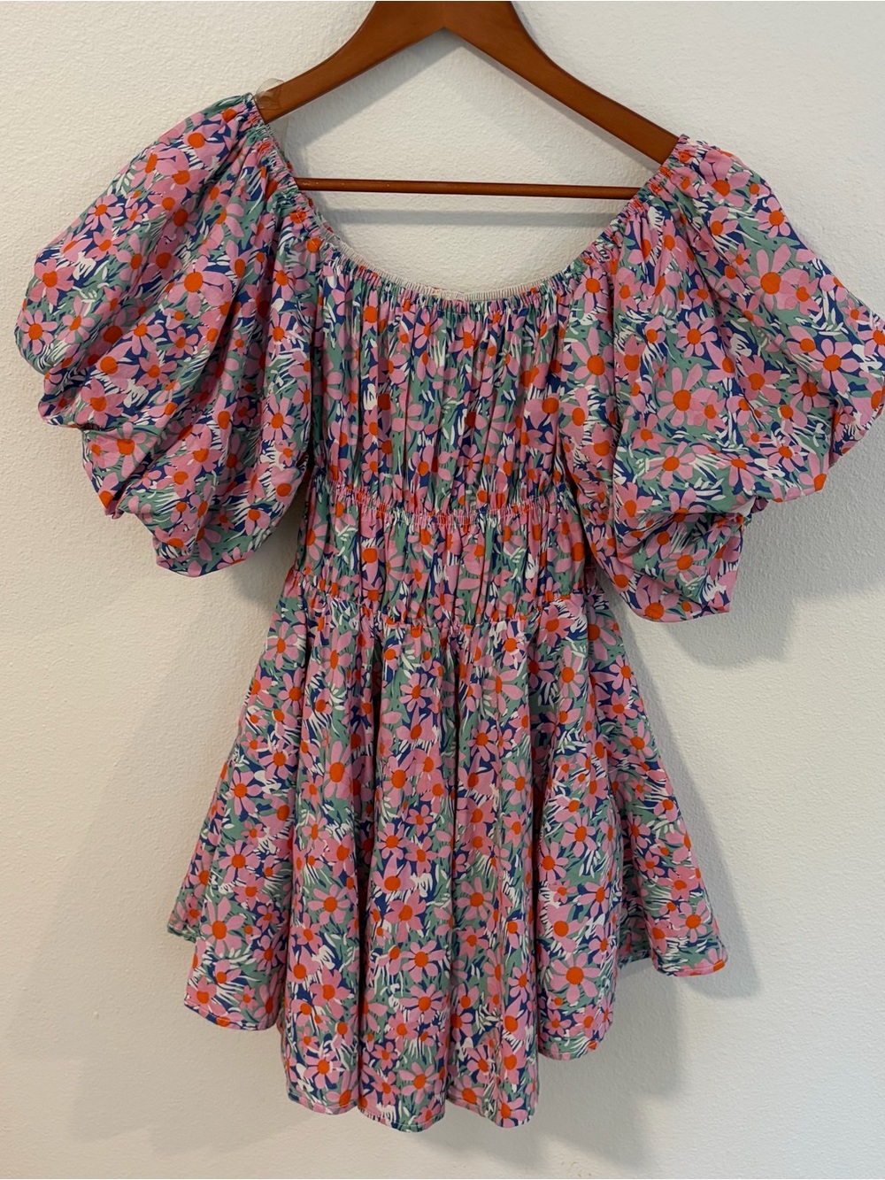 Altar'd State White Lined Floral Print Dress